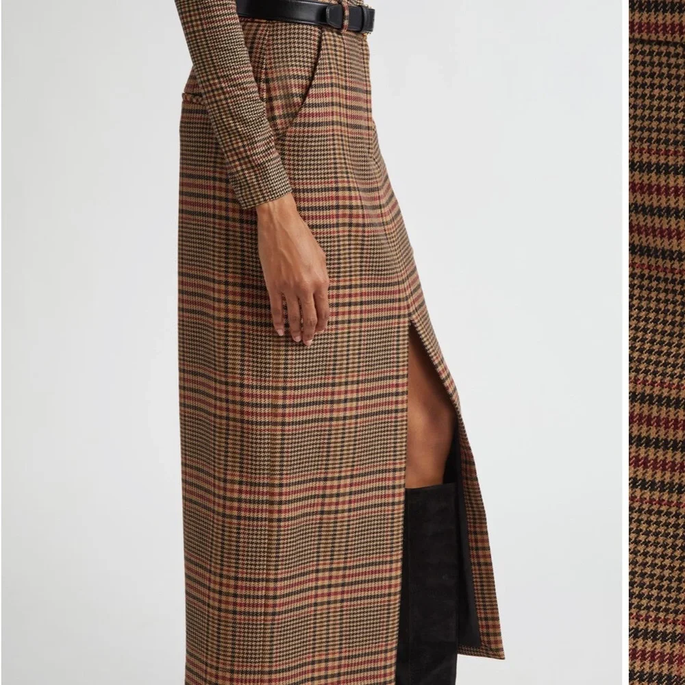 Veronica Beard Maxine Glen Plaid Wool Midi Skirt - Picture 2 of 6